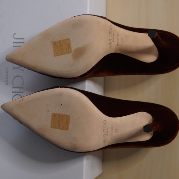 Jimmy Choo Love 100 Asymmetrical shoes in Rust glitter Size 37 - Picture 6 of 6